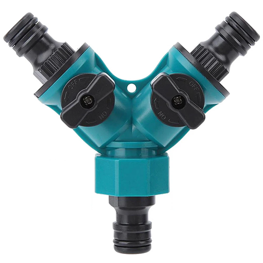 Hose Splitter 2 Way Water Splitter - Plastic Valve with Switch for Garden Faucet Irrigation System & Outdoor Watering  Splitter