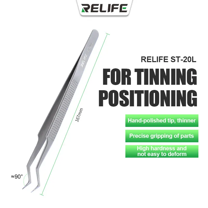 

RELIFE ST-20L Пинцет для позиционирования чипа для печатной платы, штифты для интегральных схем, аксессуары для небольших устройств, ремонтный пинцет