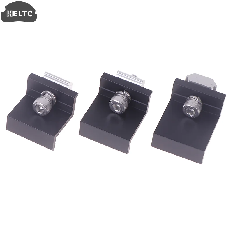 10pcs Solar Panel Mounting Fixing Clamp Adjustable Bracket End & Mid Clamp PV Panel Clip For Solar Panel PV Install Accessories