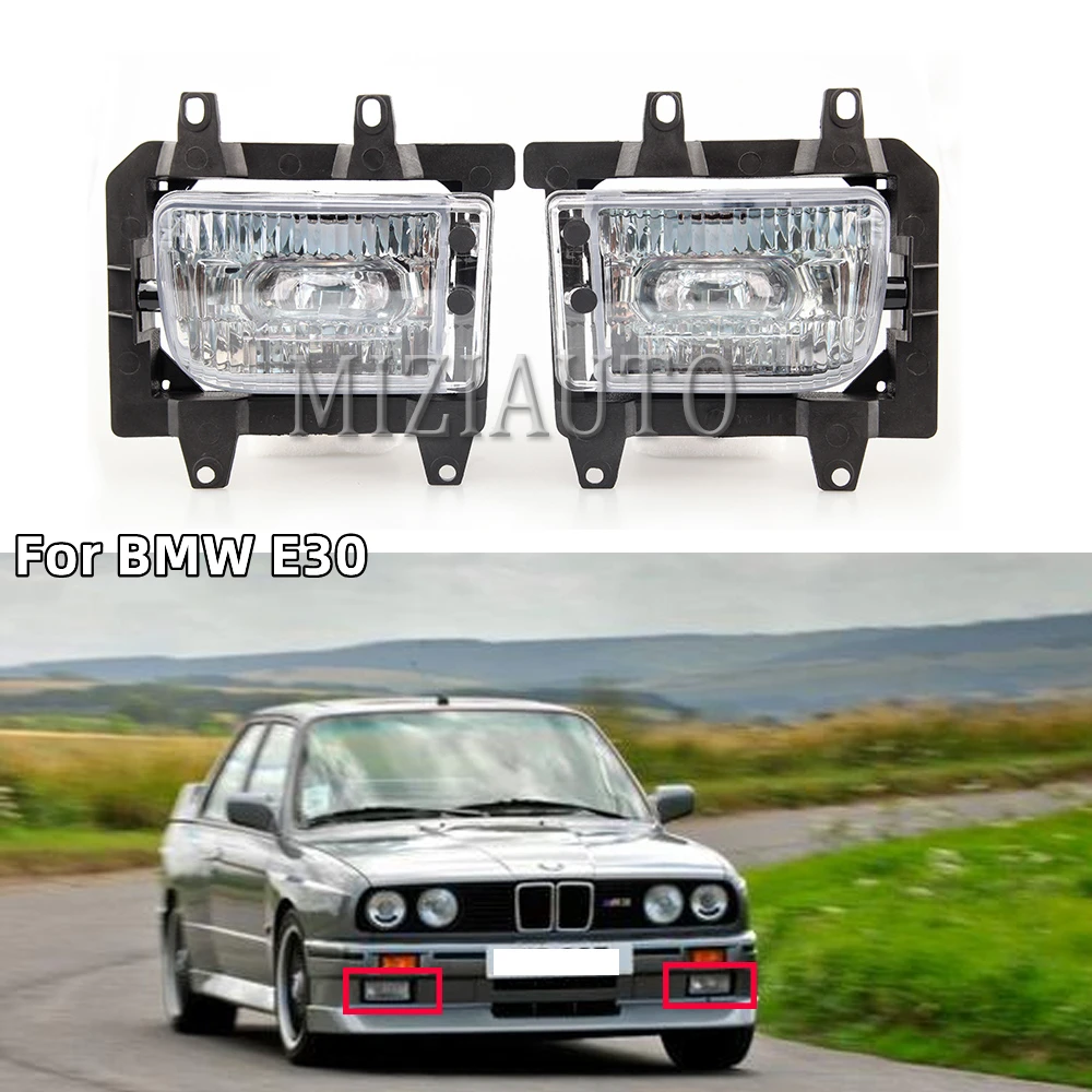 Headlight For BMW E30 Fog Lights Bumper Lamps 318i 325i 325e Foglights Daytime Running DRL Cover