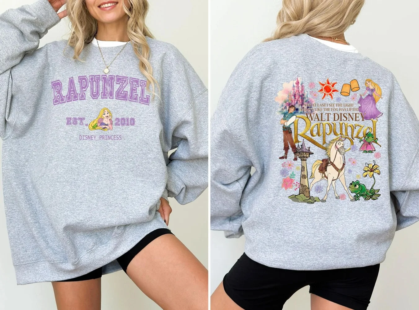 Rapunzel Est 2010 Felpa Retro Rapunzel Felpa aggrovigliata Maglione floreale Rapunzel Felpa Disney Rapunzel Regalo magico