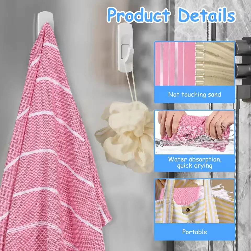 90X180cm Turkish Beach Towel Oversized Sand Free Tassel Quick Dry Swim Extra Large Light Travel for Adults Gifts Accessories ﻿ view 5