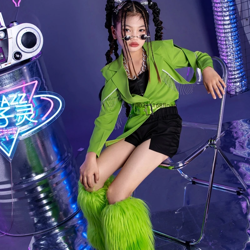 مجموعة أزياء رقص الجاز للفتيات، زي أداء نموذجي، زي أداء رقص الجاز للأطفال، نمط الهيب هوب للفتيات #2