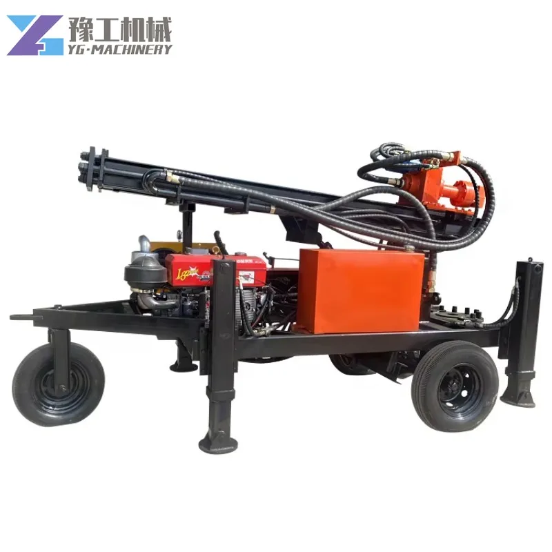 YG أفضل بيع سعر المصنع عجلة 100-300 متر عمق آلة حفر المياه الجوفية والملحقات