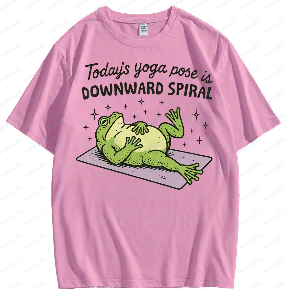 

Today's Yoga Pose Is Downward Spiral T-Shirt Yoga Frog Sweatshirt Yoga Teacher Gifts High Quality Cotton Women Fashion O-neck