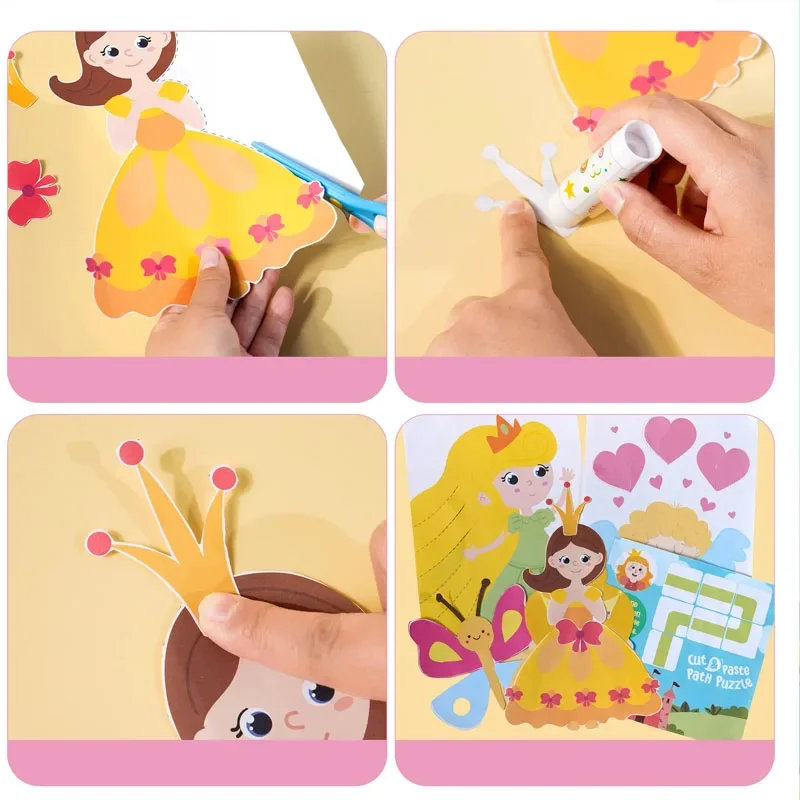 DIY-Materialien, Puzzle, Aufklärung, Papierschneidespielzeug, kreatives Geschenk, Kinder, Papierschneidebuch, Cartoon, Spaß, Kindergarten, handgefertigt