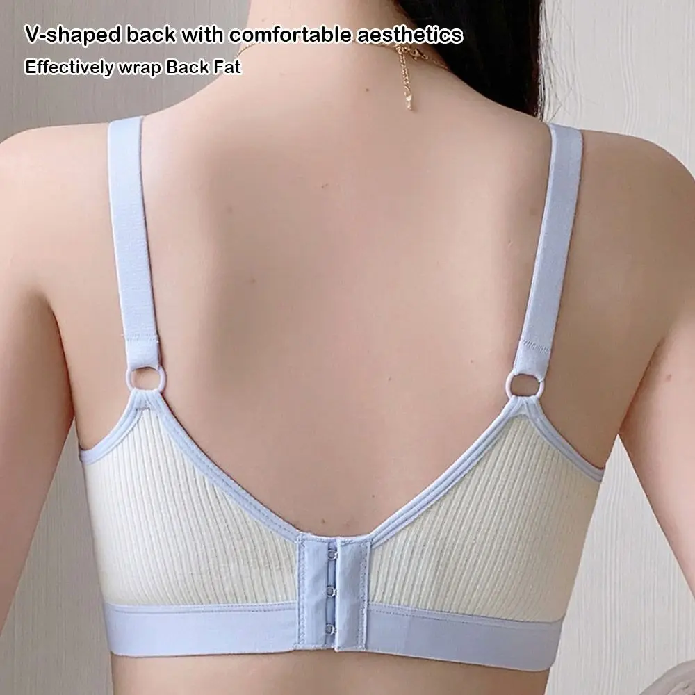 Durable Double Buckle Nursing Bra Anti-sagging Breathable Pregnancy Bralette Pure Cotton Soft Maternity Bra for Breastfeeding