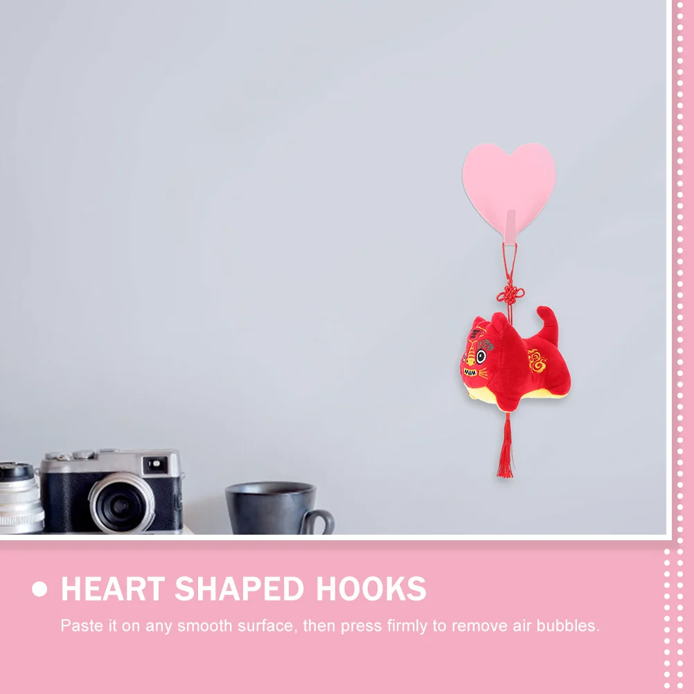 

20pcs Heart Shaped Household Stainless Steel Adhesive Wall Hooks No Trace Bathroom Home Decorative Organizer Hooks For Towels