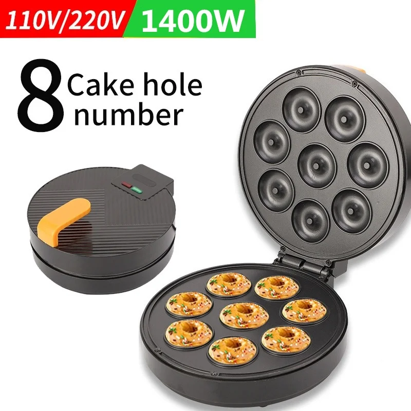 

1400W 8 Holes Mini Donuts Machine Electric Cake Maker 110V 220V Baking Oven Snack Cooking Pot Kitchen Toaster for Kid Dessert 도넛