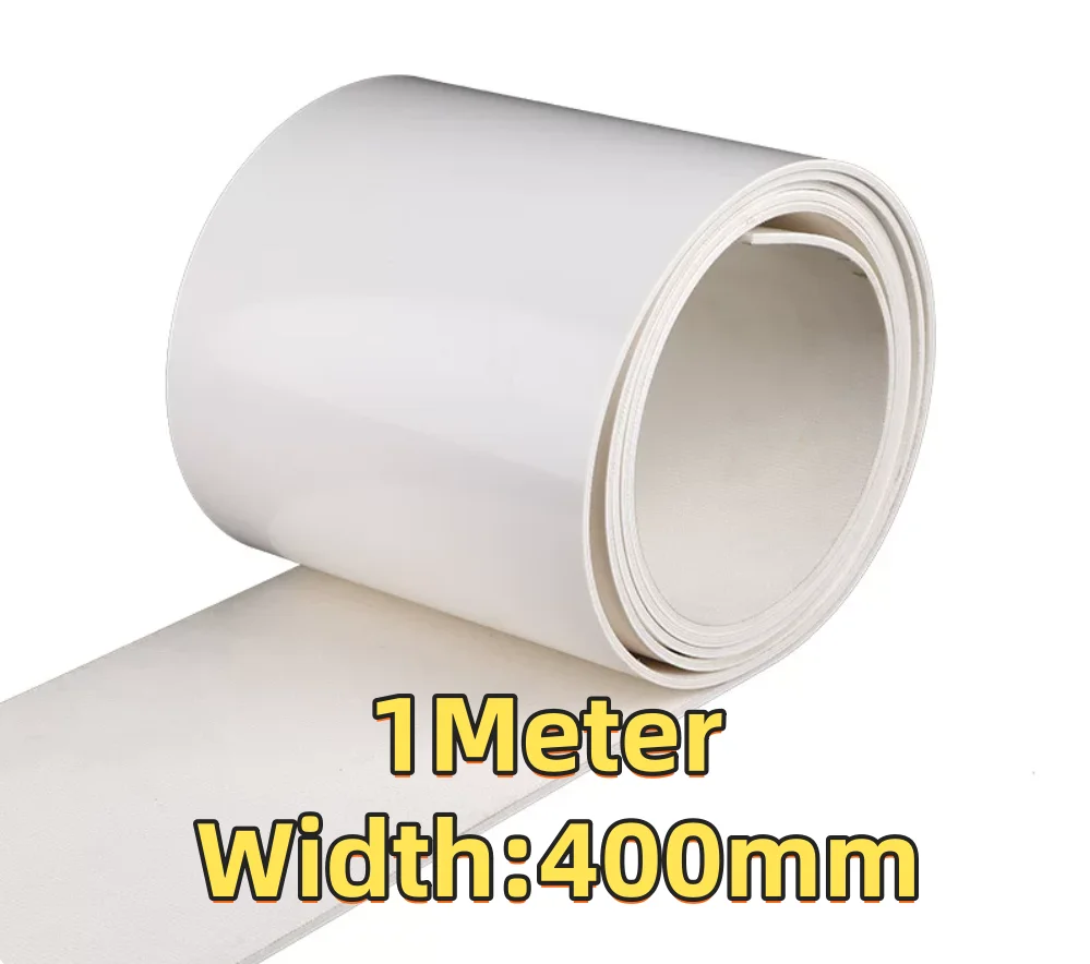 1Meter Width:400mm T:2MM White PVC wear-resistant food-grade conveyor belt, light-duty flat surface assembly line belt