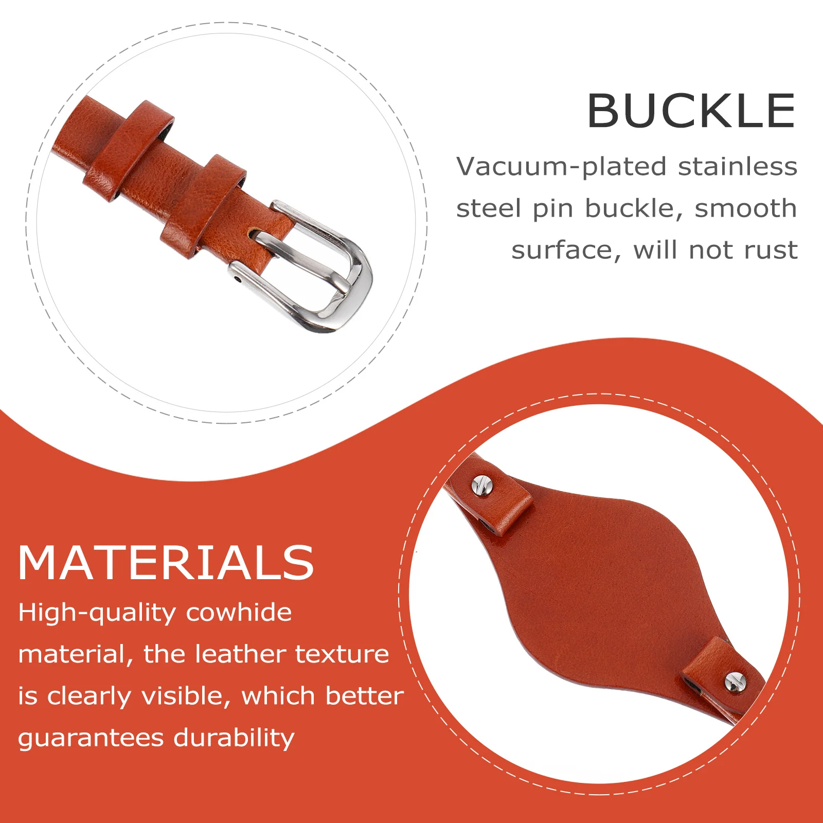 

Watch Band For Women Smooth Cowhide Strap Quick Release Waterproof Fashion Girl Watchband Bracelet