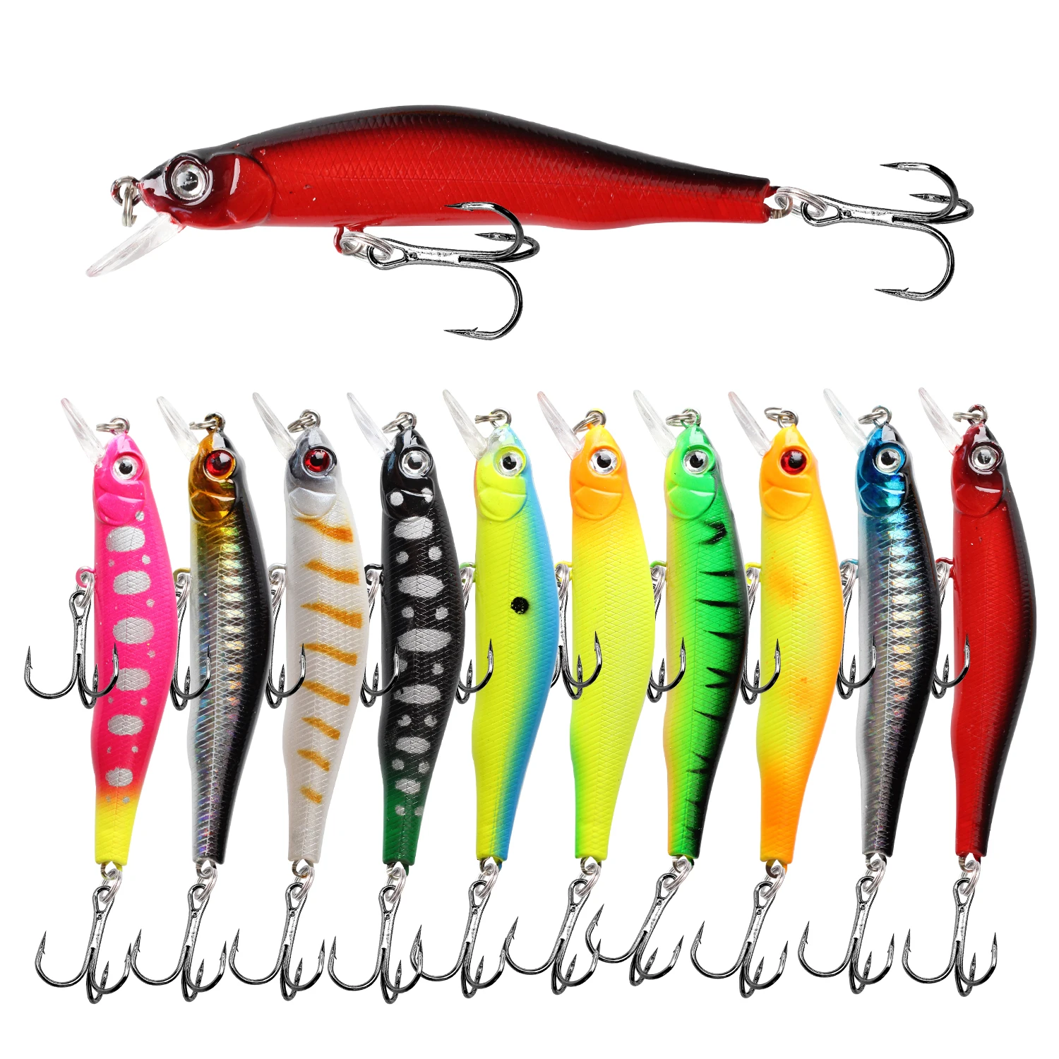 1pcs sinking Minnow Fishing Lure Wobblers Hard Artificial Bait 3D Eyes 8cm 8.5g High Quality Crankbait Plastic Baits Fish Pesca