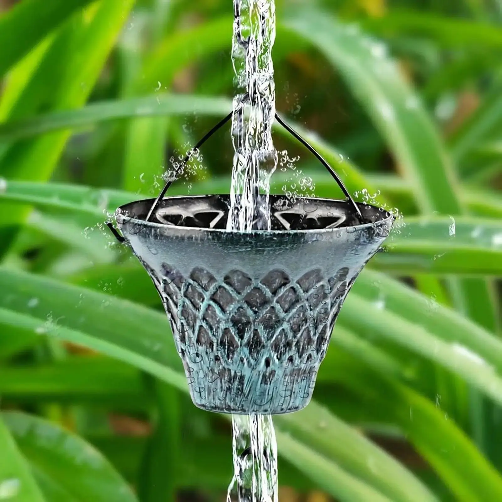 Iron Rain Chains for Gutters Outside Fashion Water Catcher Chain Multifunctional Downspout for Lawn Courtyard Decor