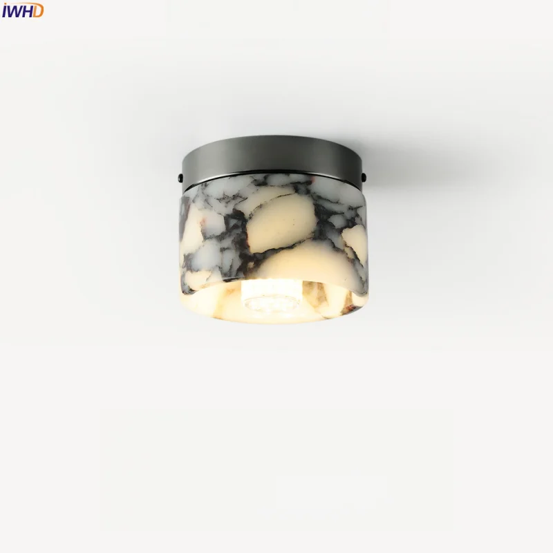 

IWHD Nordic Modern LED Ceiling Lights Living Room Kitchen Corridor Home Interior Patterned Marble Ceiling Lamp Lampy Sufitowe