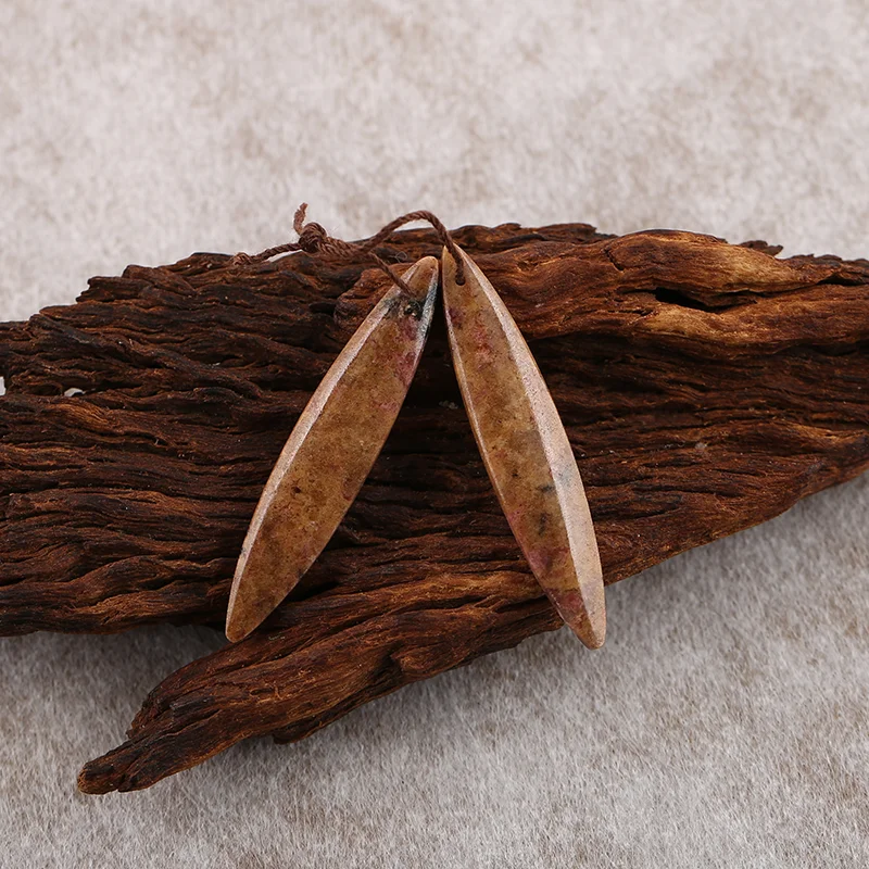 B&F Rhodonite Earring Beads for Jewelry Making, Handmade Natural stones beads, Stones for jewelry Making Supplies