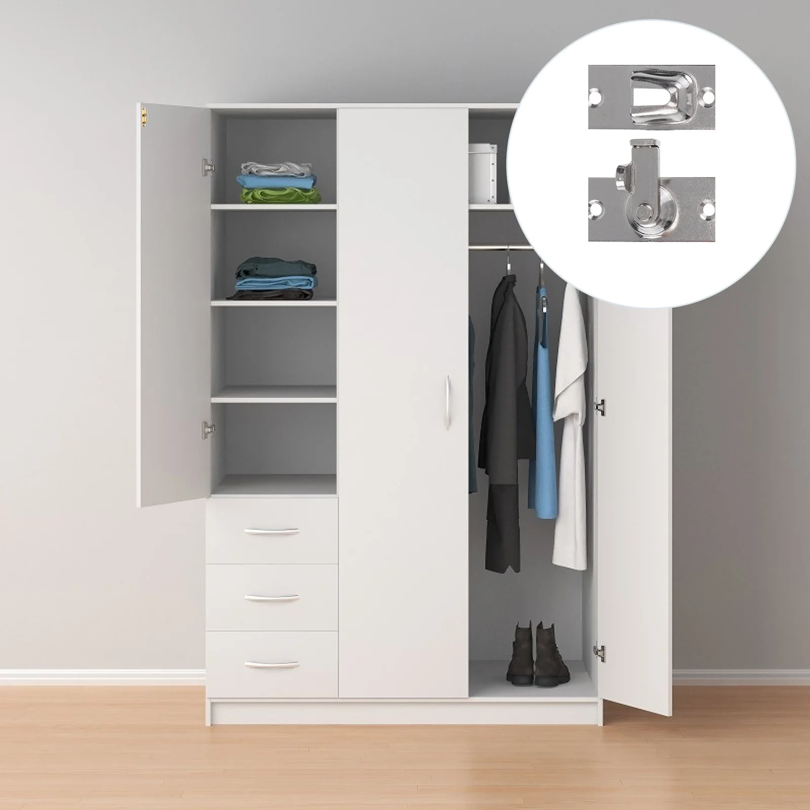 

1Pcs 304 Stainless Steel Door Latch Bolt 90 Degree Solid Lock Sliding Security Barrel Bolt Durable for Door Window