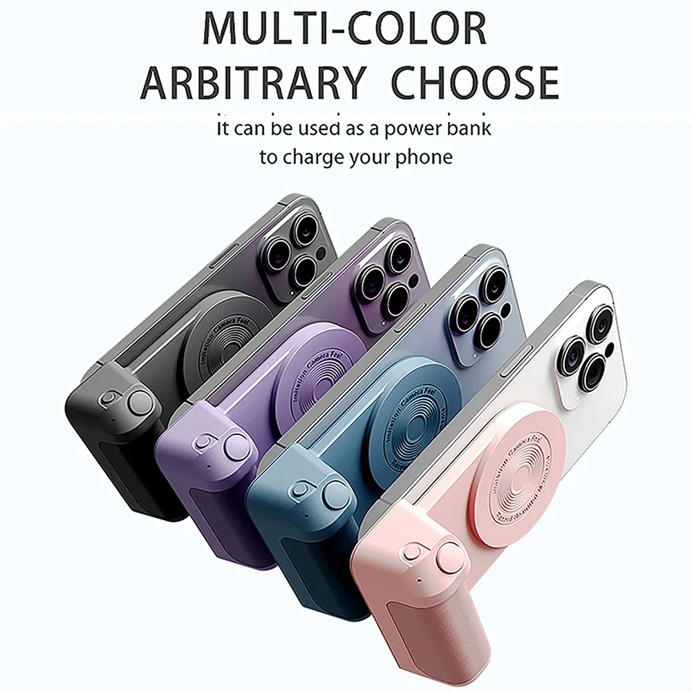 Bluetooth Phone Grip Magnetic Camera Handle Photo Bracket Anti-shake Selfie Device for Android Apple Magsafe Wireless Charging