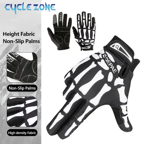 Skull Cycling Full Finger Gloves Breathable Motorcycle Bicycle Ghost Skeleton Gloves Outdoor Sport Cycling Gloves Bike Equipment