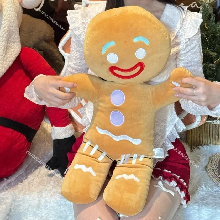 Soft Gingerbread Man Plush Toy Adorable Cute Stuffed Biscuit Doll Cuddly Cookie Man Plushies Sofa Bed Back Cushion Throw Pillow