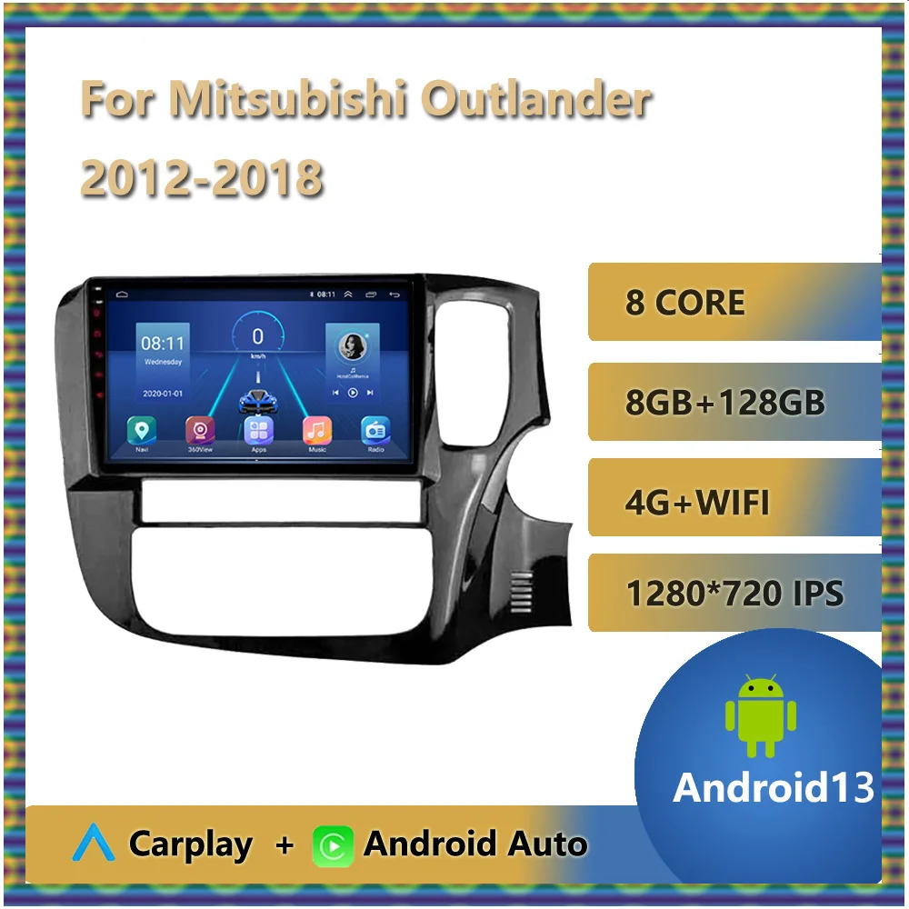 

Car Radio For Mitsubishi Outlander 2012 - 2018 Right Hand Drive RHD 10.1" IPS Touchscrren Android 13 Autoradio GPS Navigation BT