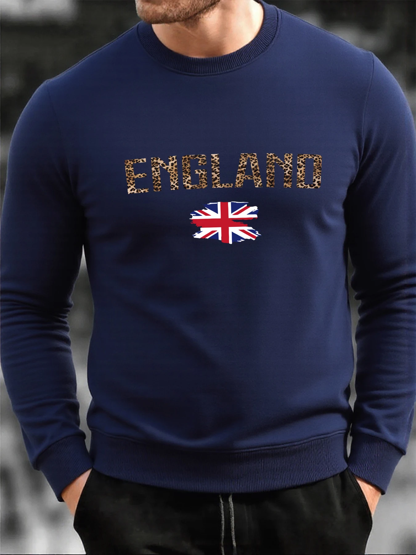 England Kreative Flagge Brief Design Männer Pullover Herbst Casual Kleidung Trendy All-Match-Kleidung Unisex Fleece Bequeme Top