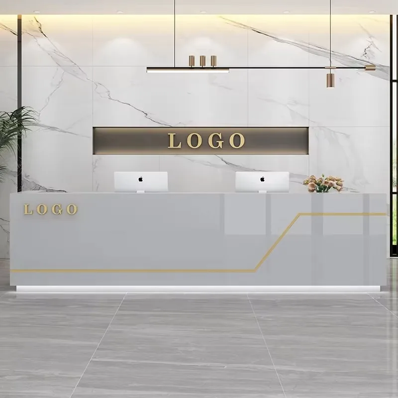 Bureaux de réception de salon de luxe, comptoir de caisse, bureaux de réception modernes, Design de cuisine, mobilier de bureau de négociation
