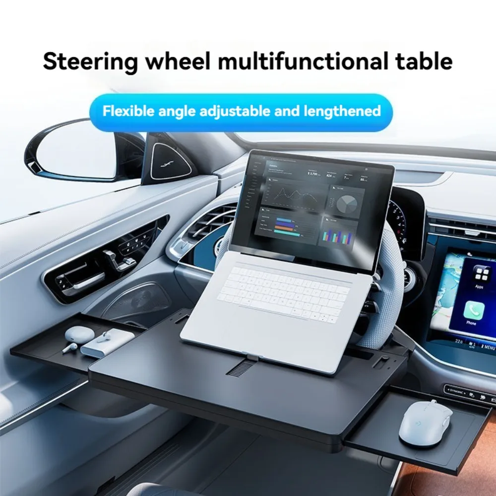 

Steering Wheel Tray Car Food Tray for Eating with Drinks Holder for Laptop Multipurpose Travel Car Accessory Fits Most Vehicles