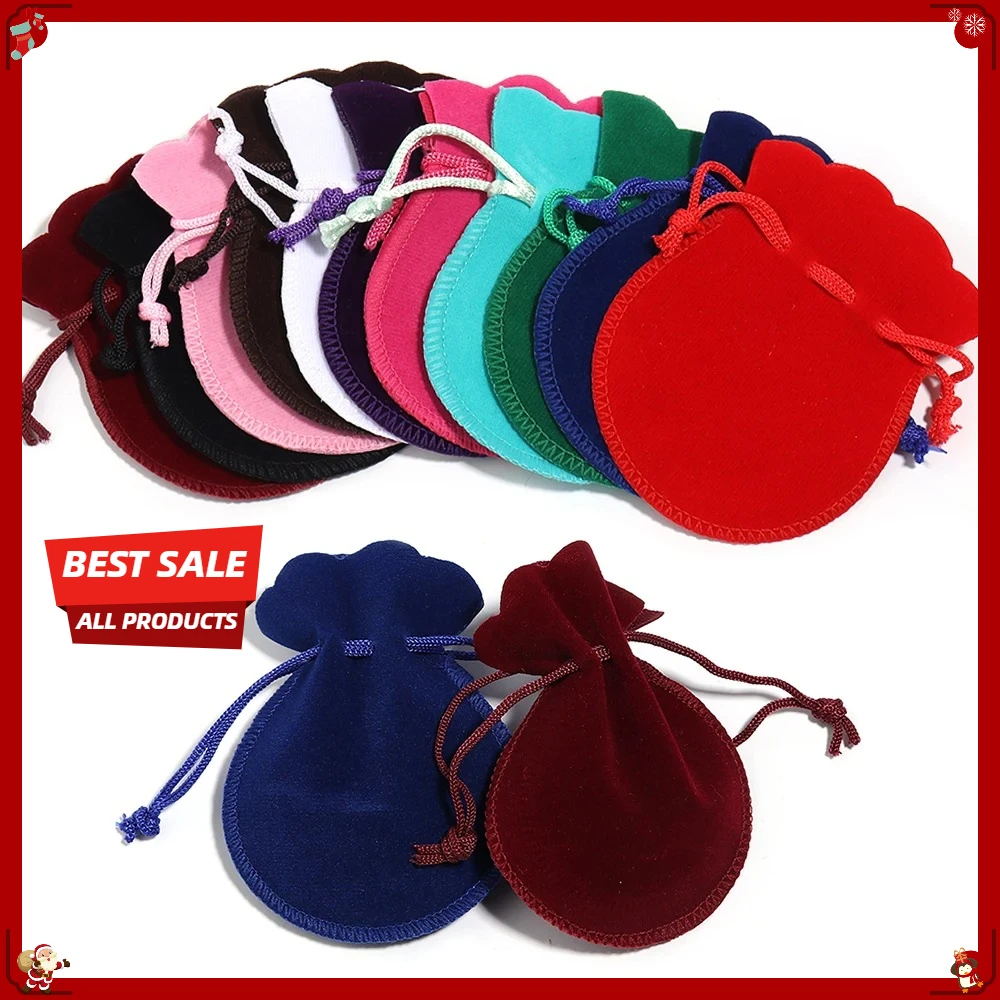 10pcs Gourd Velvet Gifts Bags Colorful Drawstring Jewelry Bags Storage Pouches For Wedding Christmas Party Gifts Packaging Bags