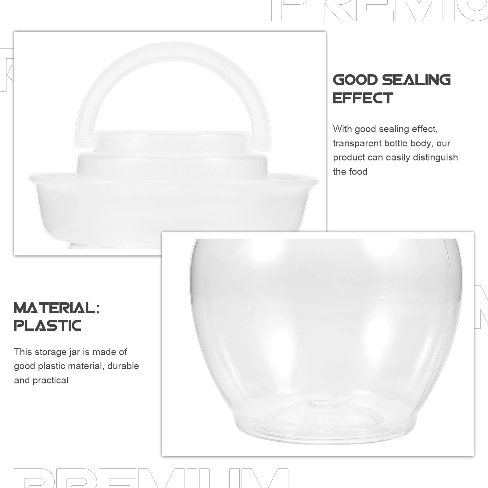 

4pcs Clear Airtight Fermenting For Pickling Sauerkraut Kimchi Household Vegetable Storage Container Transparent Sealed Pickle