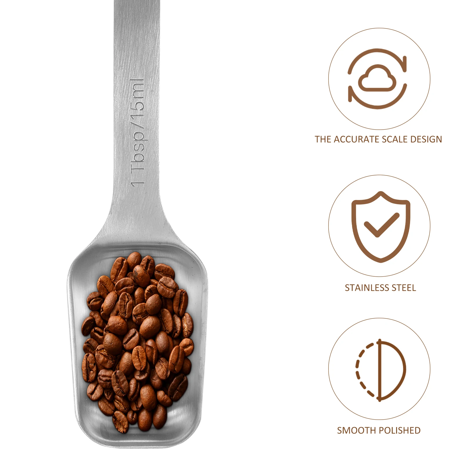 

Stainless Steel Measuring Spoon Kitchen Baking Coffee Powder Accurate Scale Long Lasting Kitchen Metal Measuring Spoons