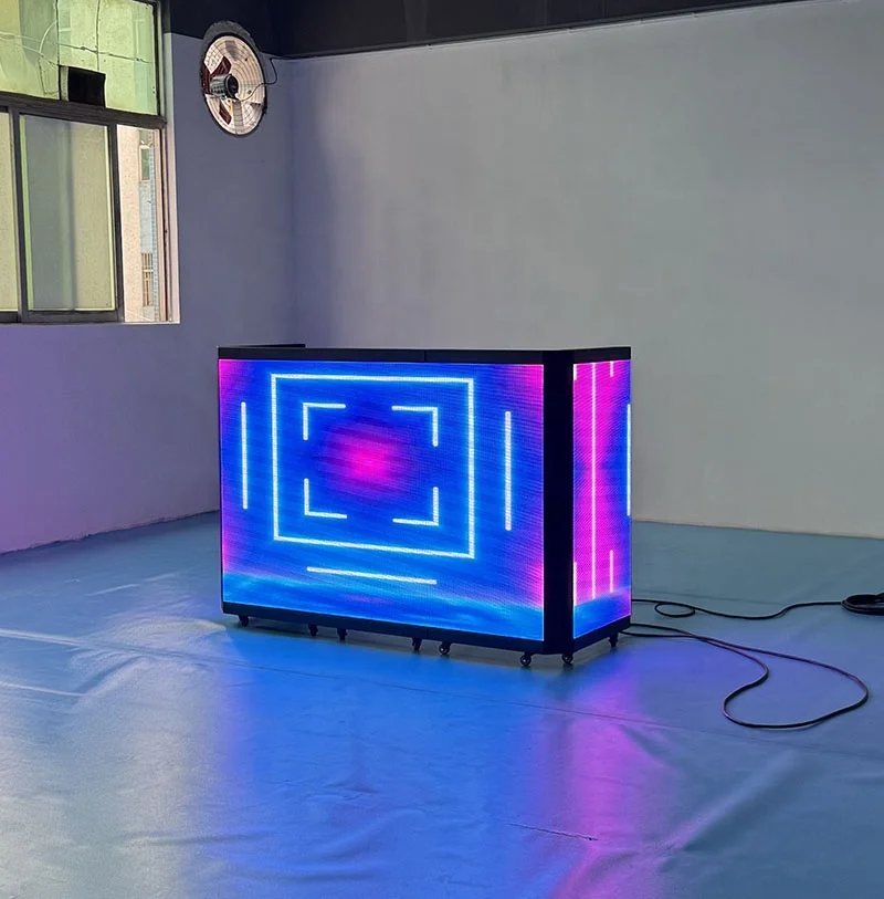 6-Fold Dj Booth Portable Led Video Panel Led Foldable Dj Booth Stage Led Screen for Wedding Disco Events