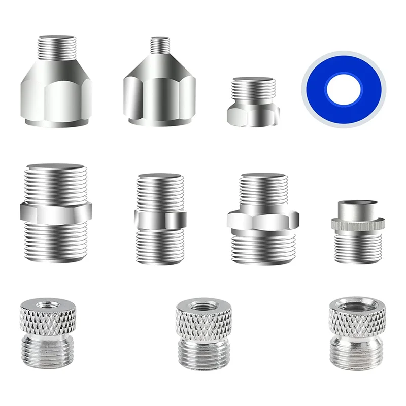 

ABLN-10Piece Multi-Size Adapter Set Air Brush Fitting Connector Kit Accessories Metal Air Brush Kit For Air Compressor