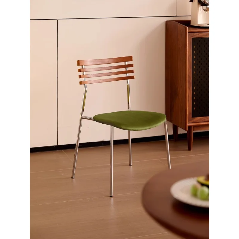 

Medieval dining chair solid wood backrest dining table chair French retro cafe chair