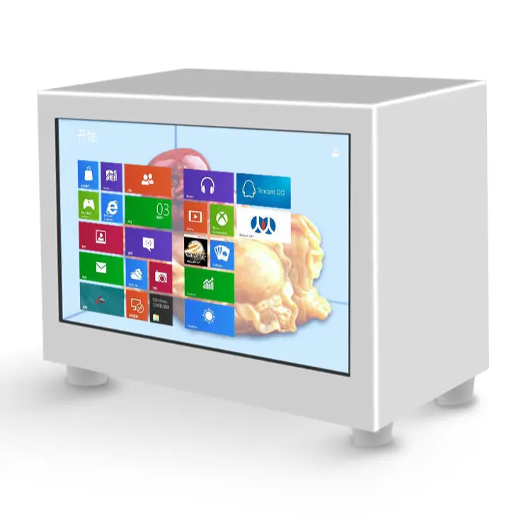 32 43 55 65 75 86 Inch Lcd Touchscreen Reclame Display, Led Transparante Informatie Demo Kiosk, transparant Led Scherm