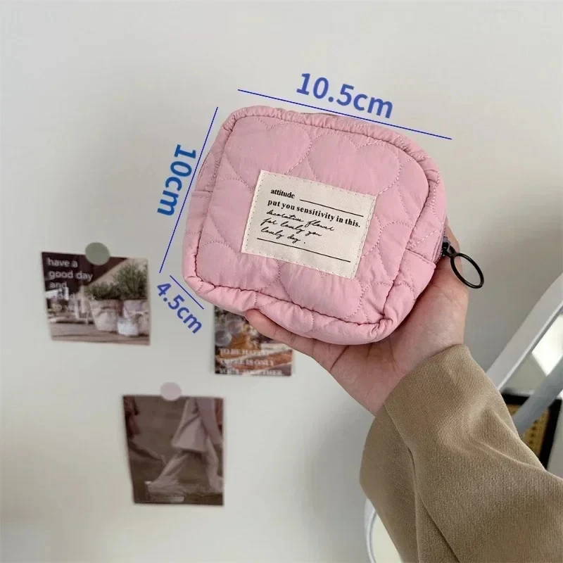 Fashion Sweet Square Clutch Cosmetic Bag Women Portable Makeup Pouch Tampon Sanitary Napkin Sanitary Pads Organizer Bag