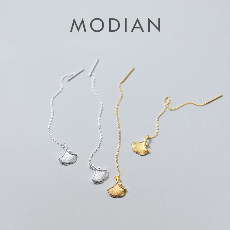 Modian Long Tassel Shell Drop Earrings Classic Fashion 925 Sterling Silver Mermaid Dangle Ear For Women Charm Exquisite Jewelry