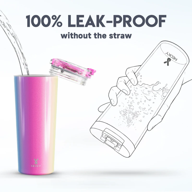 MEOKY 710ML Large Capacity Cold Insulation Stainless Steel Cup Handle Multi Print Portable Car Sports Water Cup Birthday Gifts