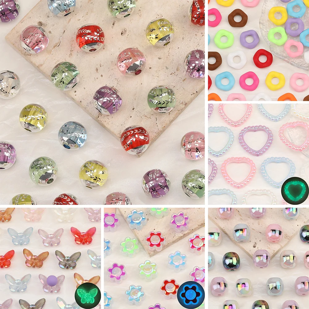 

Cordial Design Clear Acrylic Bead/Hand Made/DIY Beads/Aurora Effect/Flower Heat Butterfly Shape/Jewelry Findings & Components