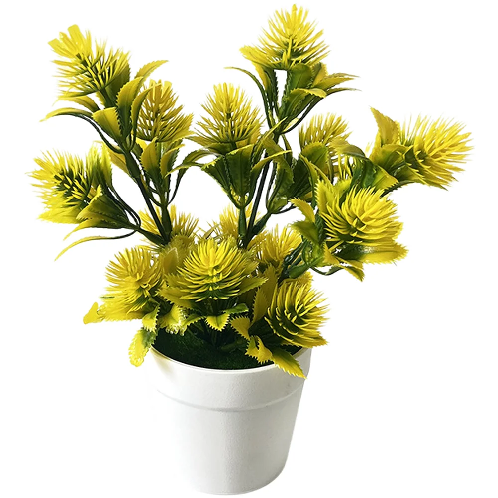 Soft Rubber Pine Needle Grass Artificial Plant for For home Decor 3 Branch Fake Greenery 21x8cm Minimalist Vase