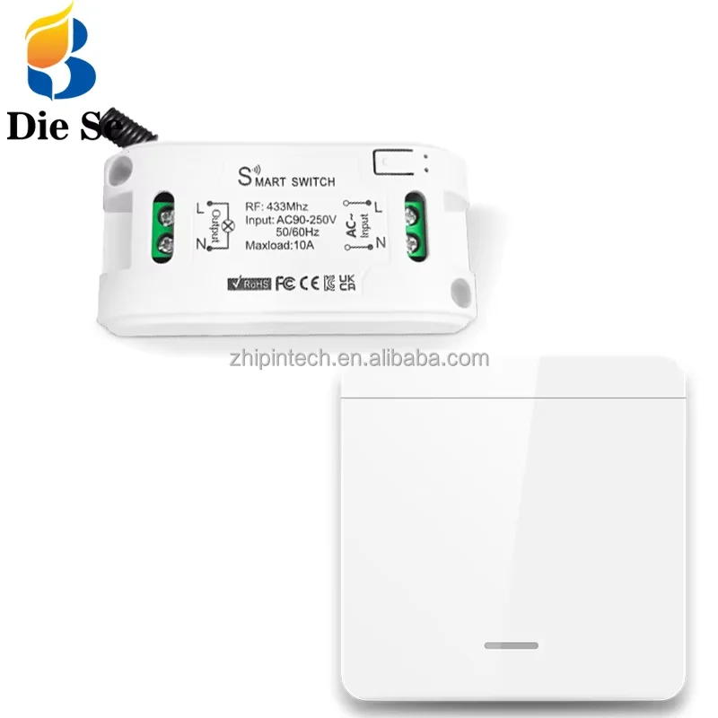 433Mhz Wireless Light Switch and Button Wall Switch Wireless Remote Control AC 110V 220V 10A Fan Light Bulb LED DIY