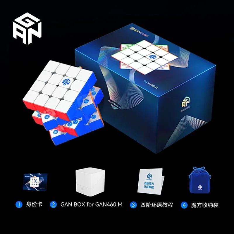 [CubeFun]GAN 460M V2 UV 4x4 Cube de vitesse magique magnétique sans autocollant professionnel Fidget jouet entraînement cérébral enfants cadeaux