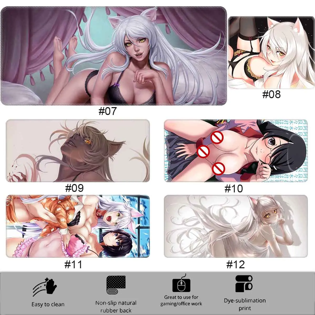 Overwatch Tsubasa Hanekawa Mouse Pad Seksi Anime Gadis Besar M_Monogatari Mousepad Lucu Pad Non-slip Keyboard Mat Besar Mouse Mat