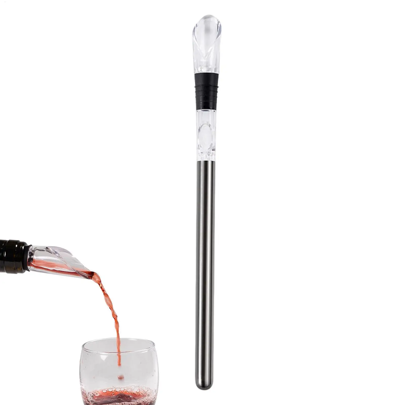 3IN1 Stainless Steel Wine Chiller Stick, Multi-Use Chilling Rod for Extended Cooling, Beer & Drink Cooler for Parties & Holidays
