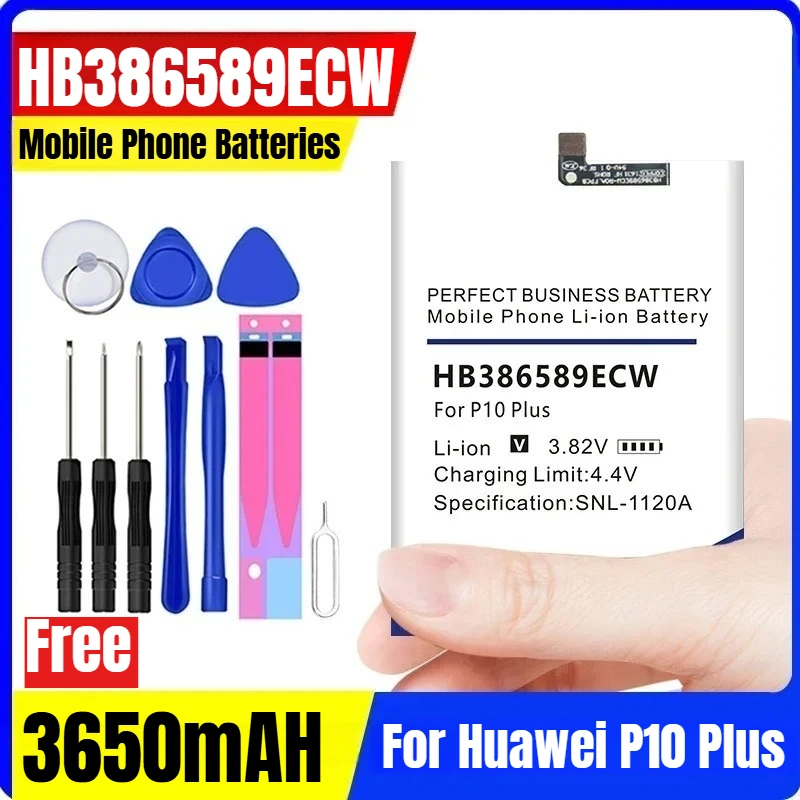 

HB386589ECW 3.82V 3650mAH Mobile Phone Batteries for Huawei P10 Plus