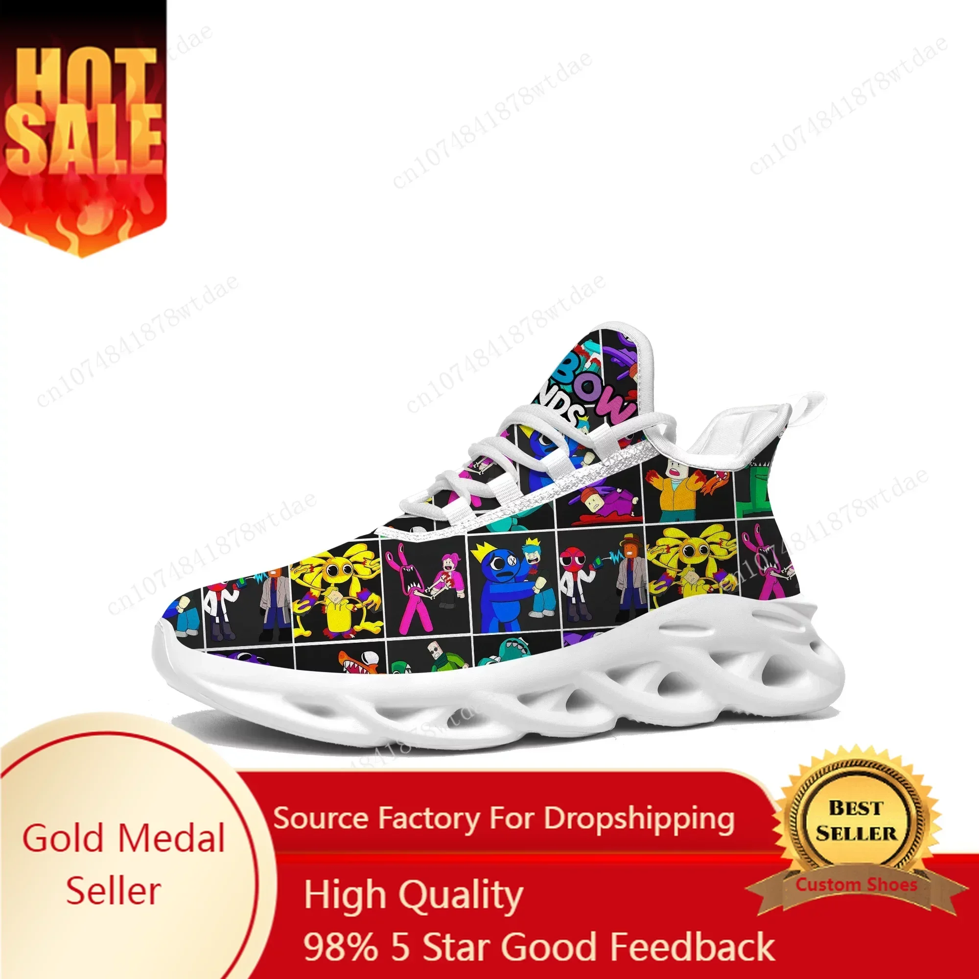 R-rainbows-zapatillas de deporte f-friends para hombre y mujer, zapatos deportivos a la moda para correr, de alta calidad, con cordones integrados personalizados