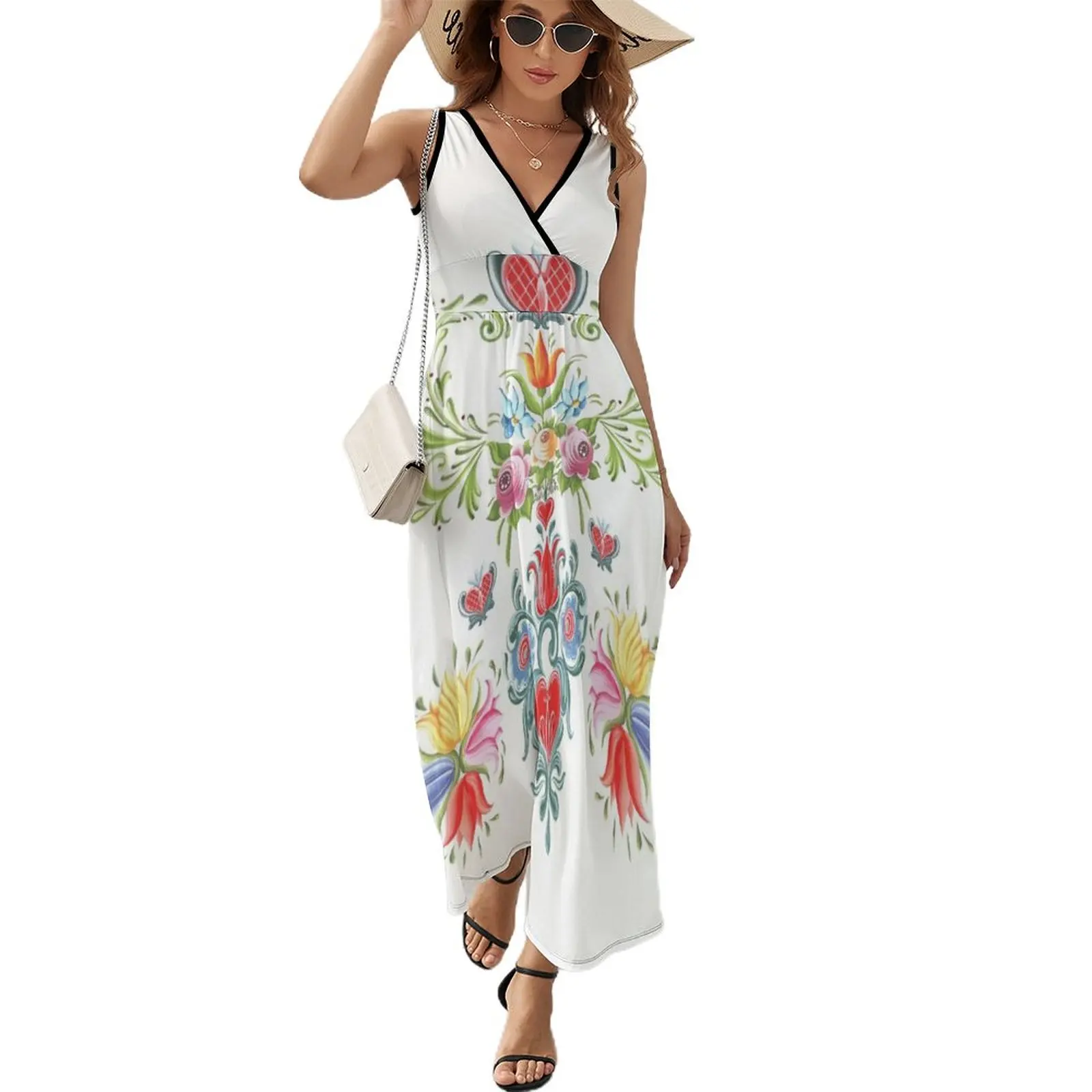 

Midsummer Festival Flowers Garland Sleeveless Dress elegant women's sets