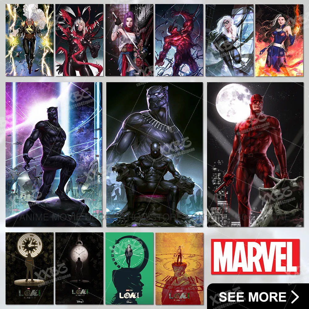 

Marvel Comics Home Decor Black Panther Canvas Paintings Storm Pictures Loki Wall Art Printed Poster No Frame Artwork Living Room