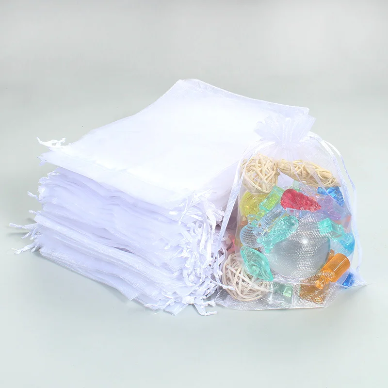 7x9 50 Stück Elegante Transparente Organza-Geschenktüten mit Kordelzug für Kosmetik, Parfüm, Bastelarbeiten und Kleine Geschenkverpackungen – Detail 10
