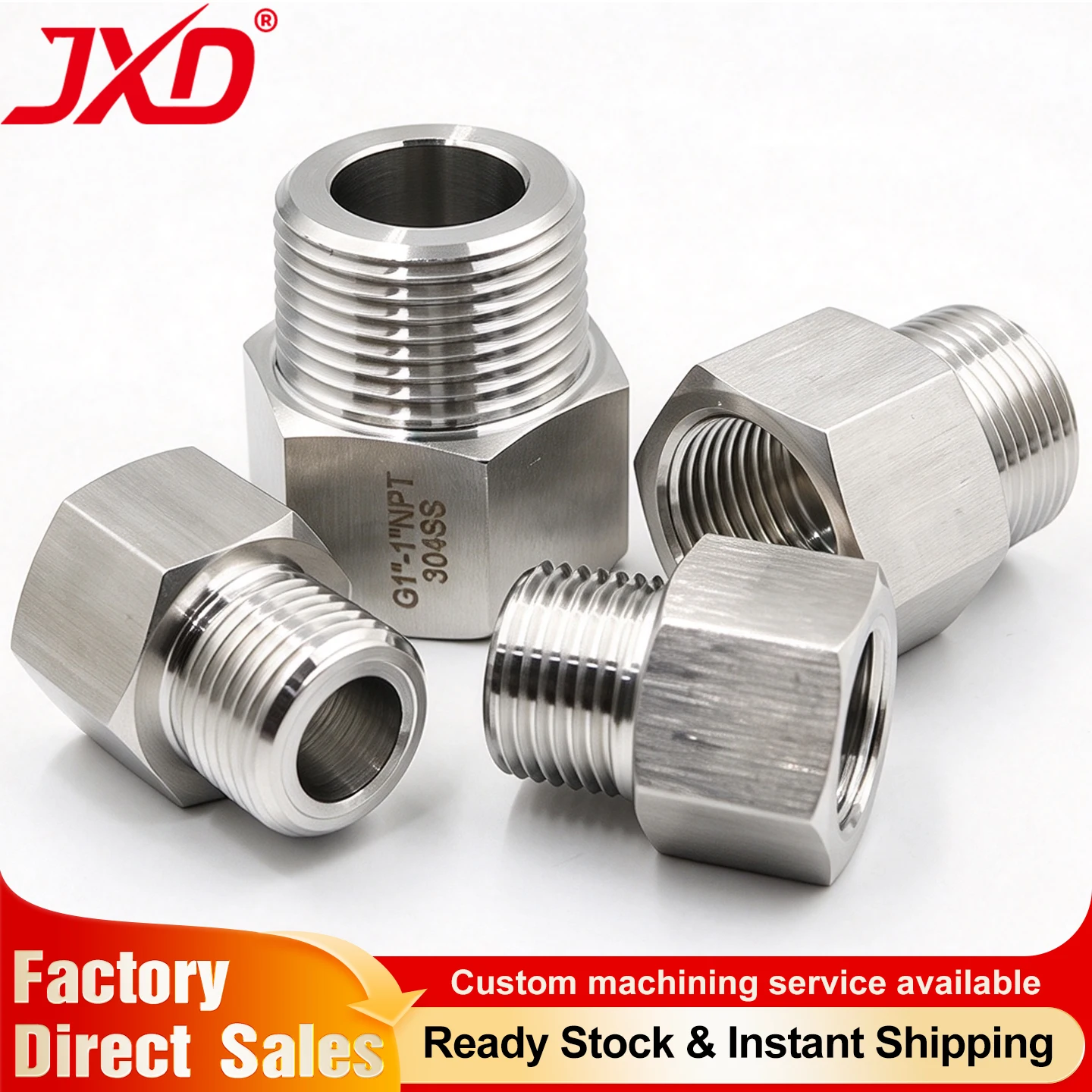 Stainless Steel Male to Female Thread Adapter Reducing Bushing Weld Union Thickened Pipe Thread 1/8 1/4 3/8 1/2 Pipe Fitting