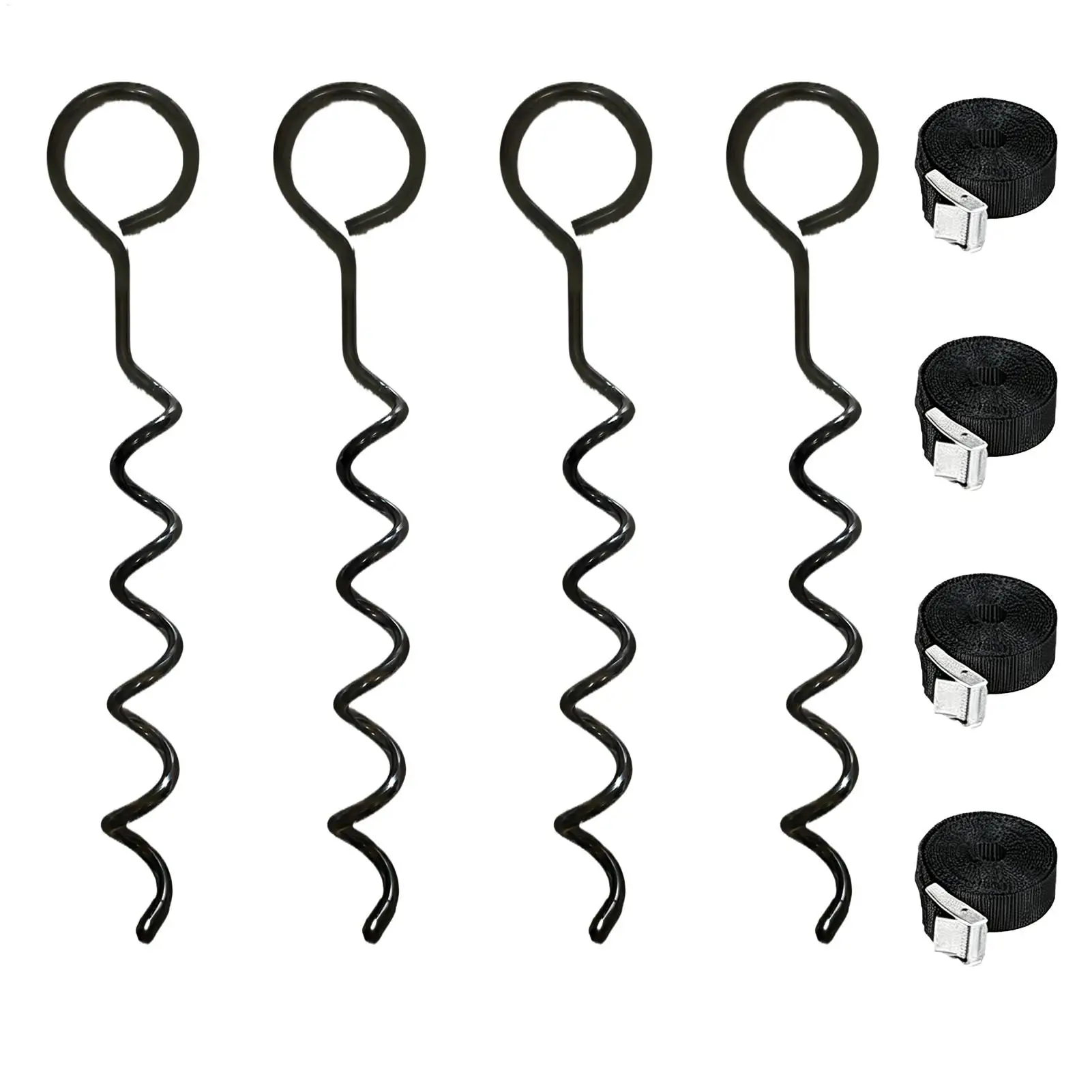 Outdoor Rustproof Pet Stake 4 Pieces Spiral Secure Tent Spikes Dog Leash Stake For Camping Garden Yard Beach Backyard Park
